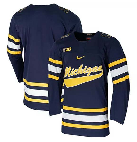 Men's Michigan Wolverines Navy Stitched Football Jersey